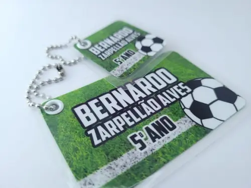 Kit Chaveiro Escolar Futebol para Mochila e Lancheira Menino