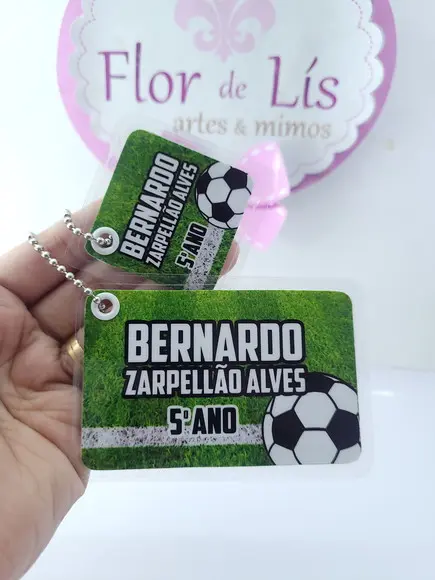 Kit Chaveiro Escolar Futebol para Mochila e Lancheira Menino