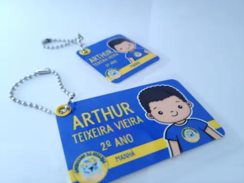 Kit Chaveiro Escolar Menino Uniforme para Mochila Lancheira