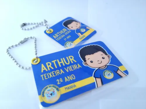 Kit Chaveiro Escolar Menino Uniforme para Mochila Lancheira