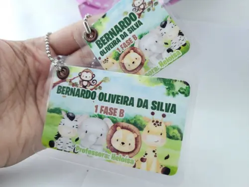 Kit Chaveiro Escolare Safari Tag para Mochila e Lancheira