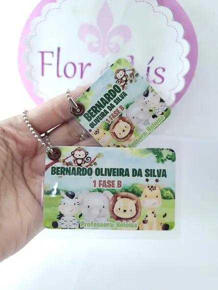 Kit Chaveiro Escolare Safari Tag para Mochila e Lancheira