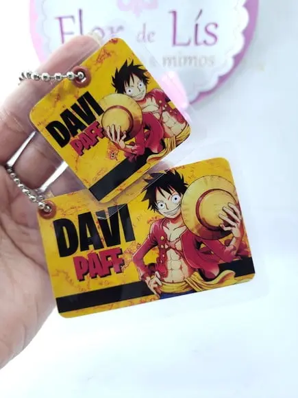 Kit Chaveiro One Piece para Mochila e Lancheira Menino
