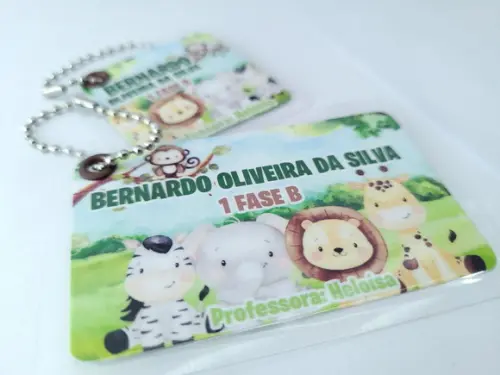 Kit Chaveiro Escolare Safari Tag para Mochila e Lancheira