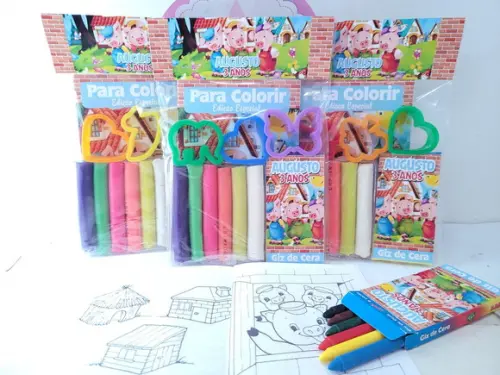 Kit de Colorir com Massinha os Três Porquinhos Lembrancinha