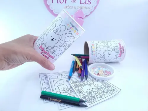 Kit de Colorir no Tubolata Bobbie Goods com Lápis 12 Cores