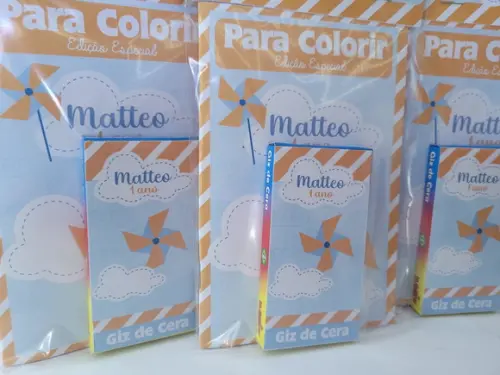 Kit de Colorir Personalizado com Giz de Cera Catavento
