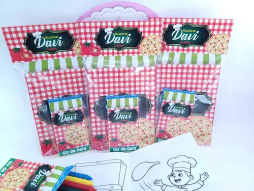 Kit de Colorir Personalizado Pizzaria Lembrancinha Italia