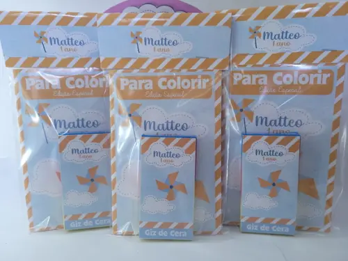 Kit de Colorir Personalizado com Giz de Cera Catavento