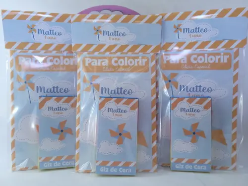 Kit de Colorir Personalizado com Giz de Cera Catavento