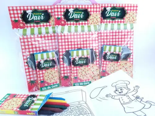 Kit de Colorir Personalizado Pizzaria Lembrancinha Italia