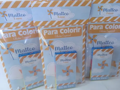 Kit de Colorir Personalizado com Giz de Cera Catavento