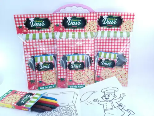Kit de Colorir Personalizado Pizzaria Lembrancinha Italia