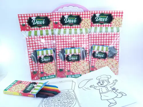 Kit de Colorir Personalizado Pizzaria Lembrancinha Italia