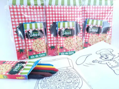 Kit de Colorir Personalizado Pizzaria Lembrancinha Italia