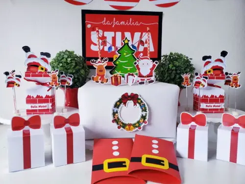 Kit Decoração de Natal Personalizada Festa em Casa