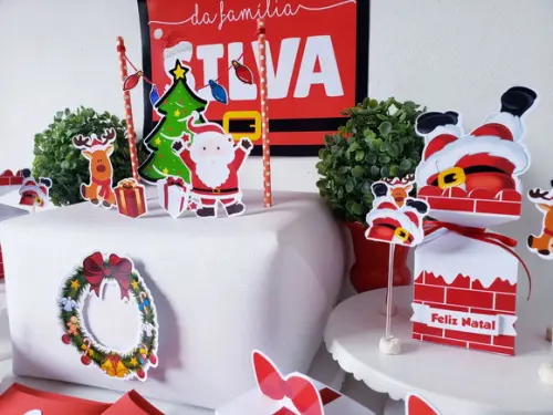 Kit Decoração de Natal Personalizada Festa em Casa
