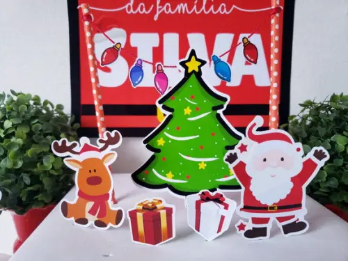 Kit Decoração de Natal Personalizada Festa em Casa