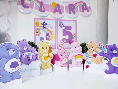 Kit de Parede Ursinhos Carinhosos com 7 Displays de Mesa