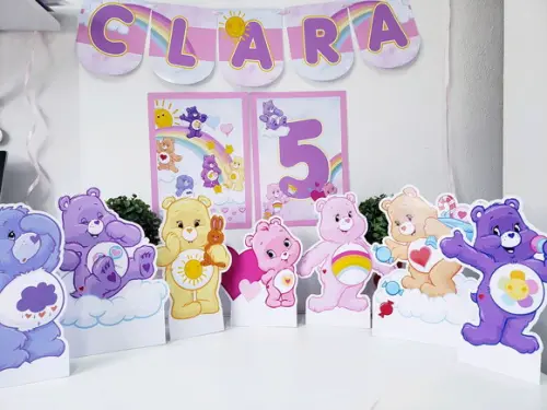 Kit de Parede Ursinhos Carinhosos com 7 Displays de Mesa