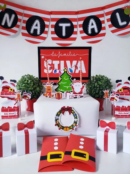 Kit Decoração de Natal Personalizada Festa em Casa