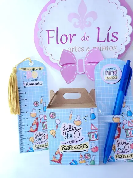 Kit Dia dos Professores Caixa Régua e Marca Página
