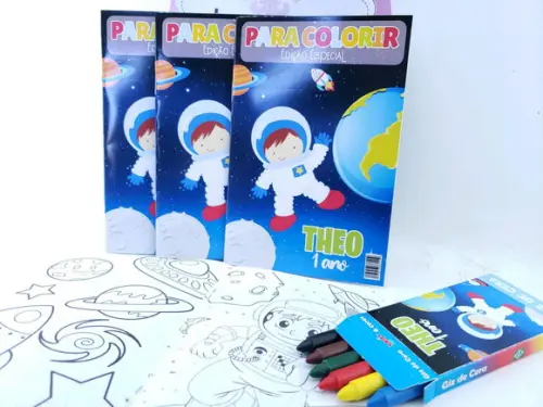 Kit Diversão Astronauta Galáxia Lembrancinha e Colorir