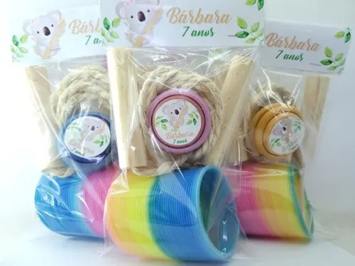 Kit Diversão Coala com Mola Ioiô e Corda