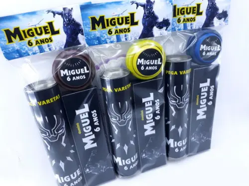 Kit Diversão com Mola Pantera Negra Lembrancinha