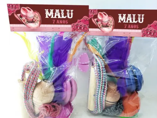 Kit Diversão Festa Boiadeira com Corda Peteca Ioio Pião
