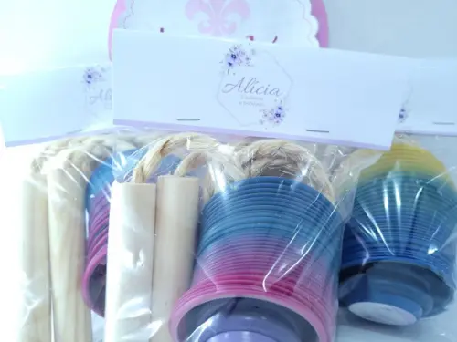 Kit Diversão Floral Lilás Mola Ioiô e Corda Batizado