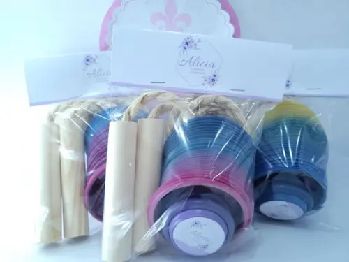Kit Diversão Floral Lilás Mola Ioiô e Corda Batizado