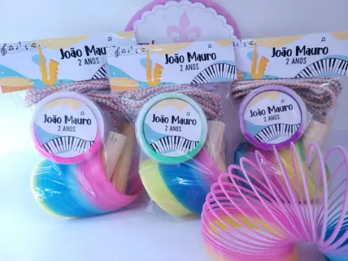 Kit Diversão Festa Música Lembrancinha com Geleca e Mola