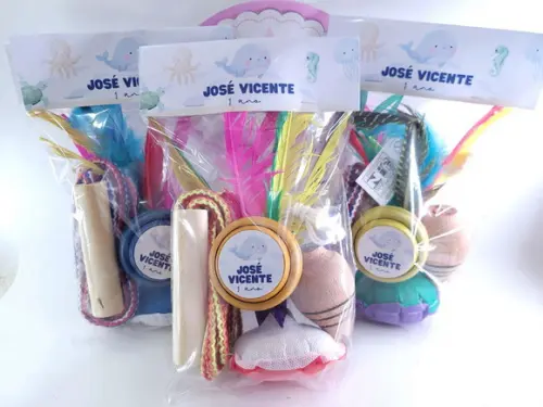 Kit Diversão Fundo do Mar Brinquedos Peteca Corda Ioiô Pião