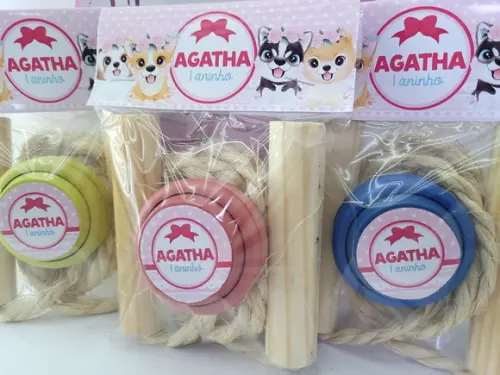 Kit Diversão Lembrancinha Cachorrinhos Corda e Ioiô