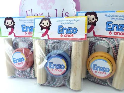 Kit Diversão Lembrancinha Cristã Jesus Corda e Ioiô