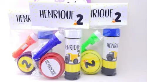 Kit Diversão Lembrancinha Obras com Ioiô e Bolha