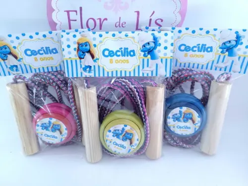 Kit Diversão Lembrancinha os Smurfs Corda Ioiô Lembrancinha