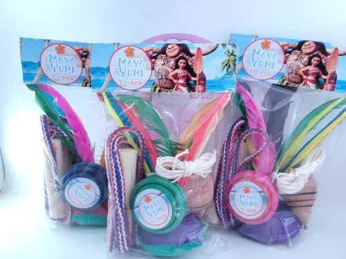 Kit Diversão Moana Corda Peteca Ioio Pião Lembrancinha