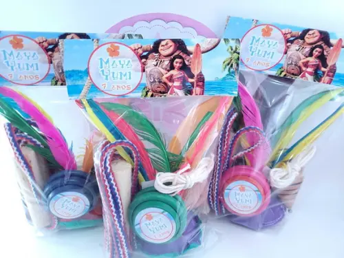 Kit Diversão Moana Corda Peteca Ioio Pião Lembrancinha