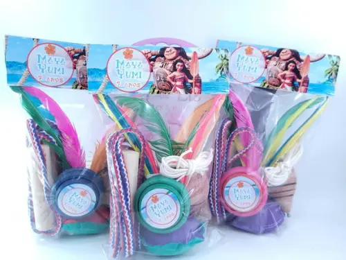 Kit Diversão Moana Corda Peteca Ioio Pião Lembrancinha