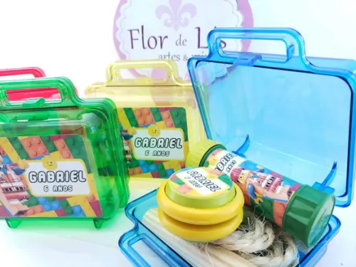 Kit Diversão na Maleta Lego Lembrancinha com Corda