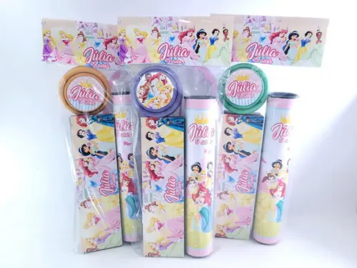 Kit Diversão Princesas com Vareta Dominó e Ioiô Lembrancinha