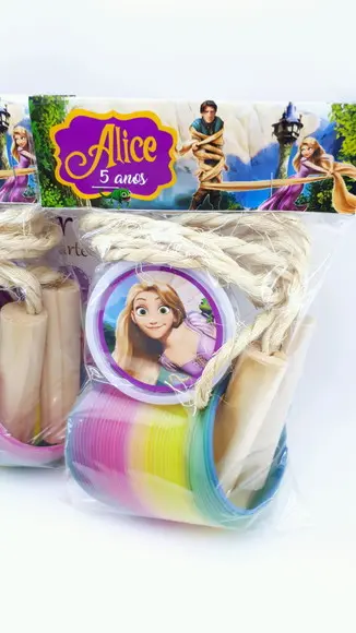 Kit Diversão Rapunzel Enrolados Lembrancinha com Geleca