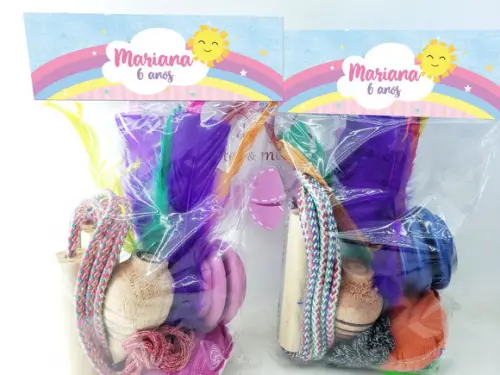 Kit Diversão Raíz Arco Irís Peteca Corda Ioiô e Pião