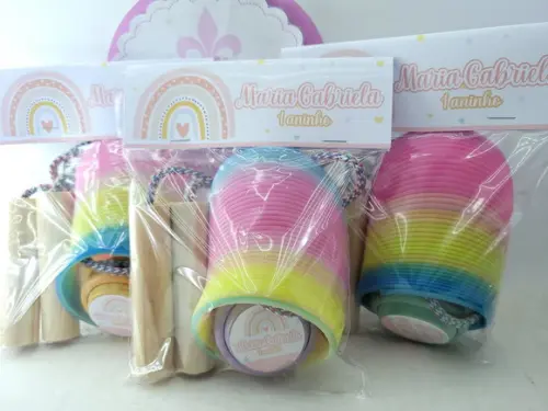 Kit Divertido Arco Íris Boho com Mola Corda e Ioiô
