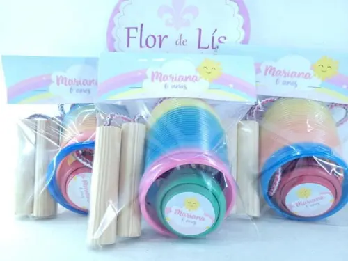Kit Divertido Arco Íris Raio de Sol com Mola Corda e Ioiô