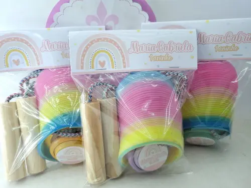 Kit Divertido Arco Íris Boho com Mola Corda e Ioiô