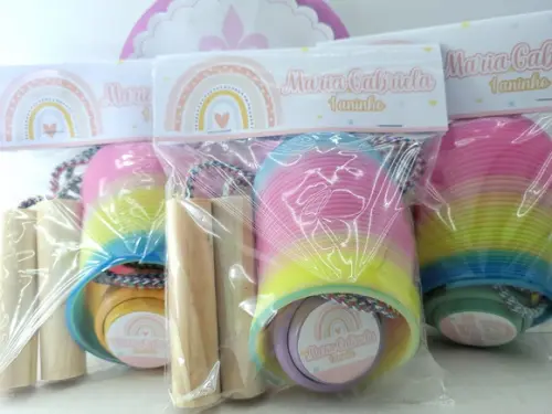 Kit Divertido Arco Íris Boho com Mola Corda e Ioiô