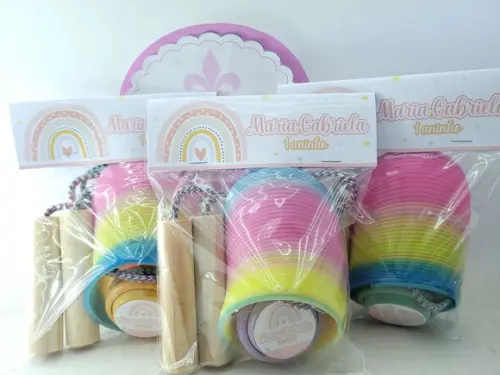 Kit Divertido Arco Íris Boho com Mola Corda e Ioiô